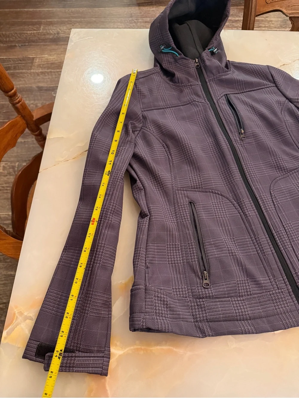 IC COLLECTION Boys Gray Plaid Hooded Softshell Jacket